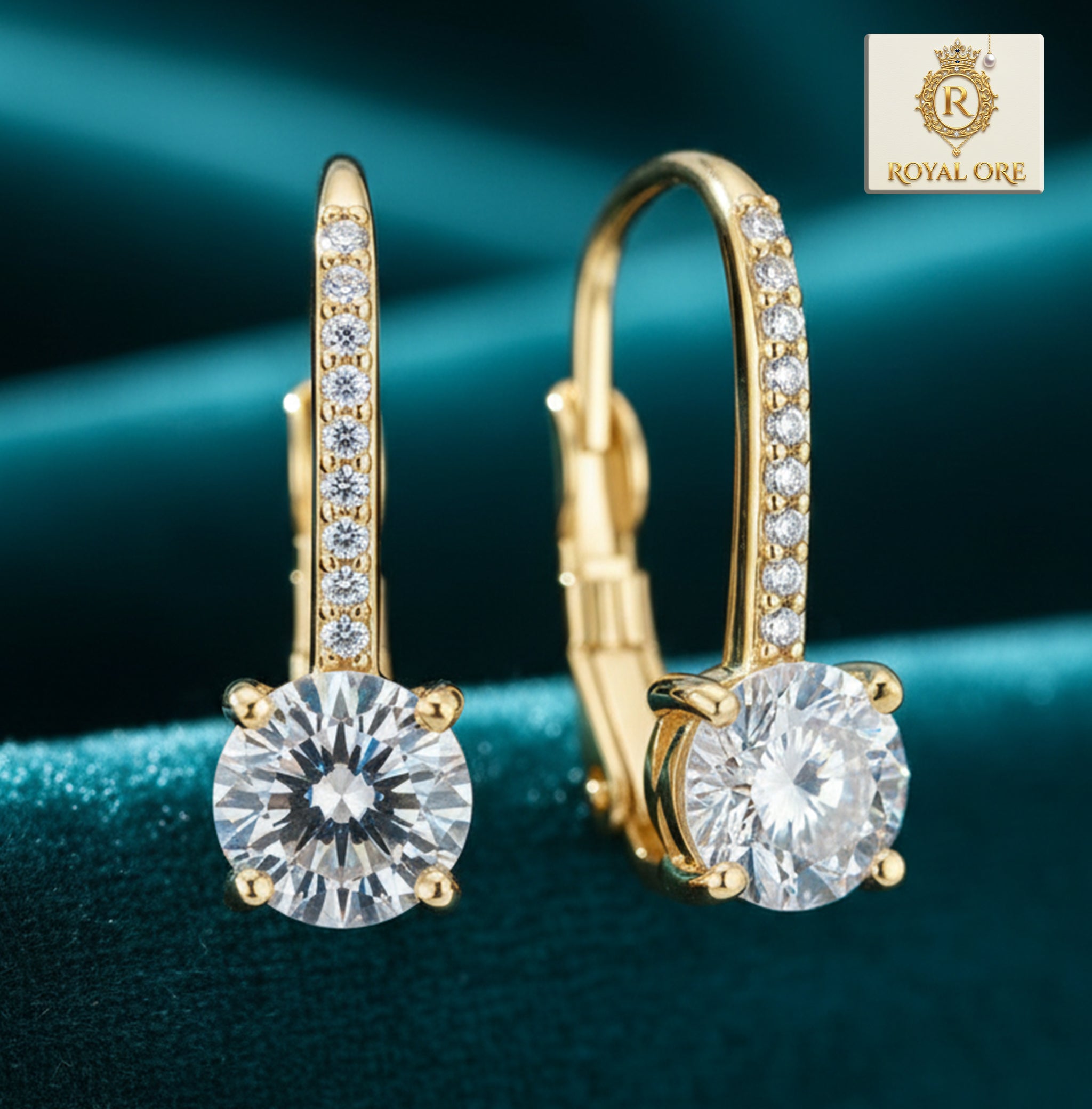 2 Carat Moissanite 925 Sterling Silver Earrings