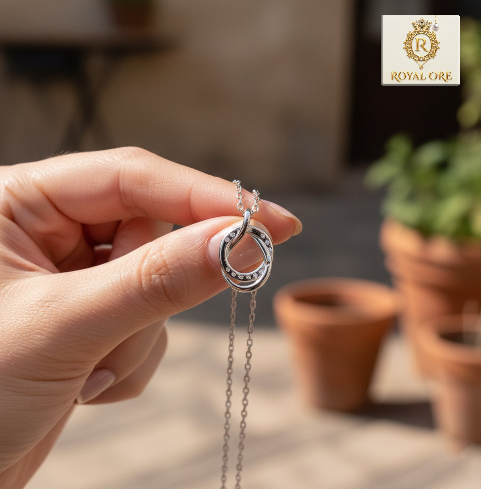 925 Sterling Silver Zircon Pendant Necklace