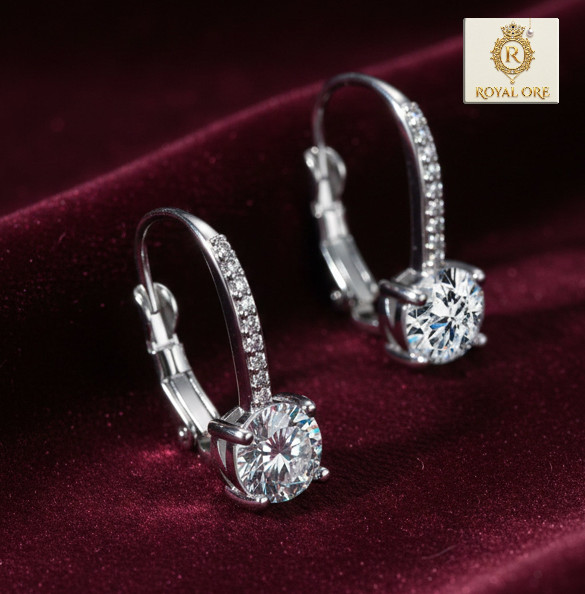 2 Carat Moissanite 925 Sterling Silver Earrings