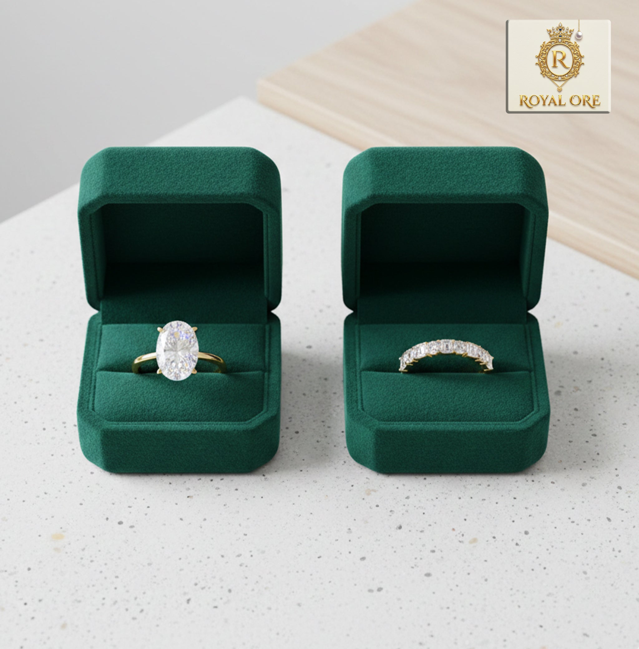 4.5 Carat Moissanite 925 Sterling Silver 2 Piece Ring