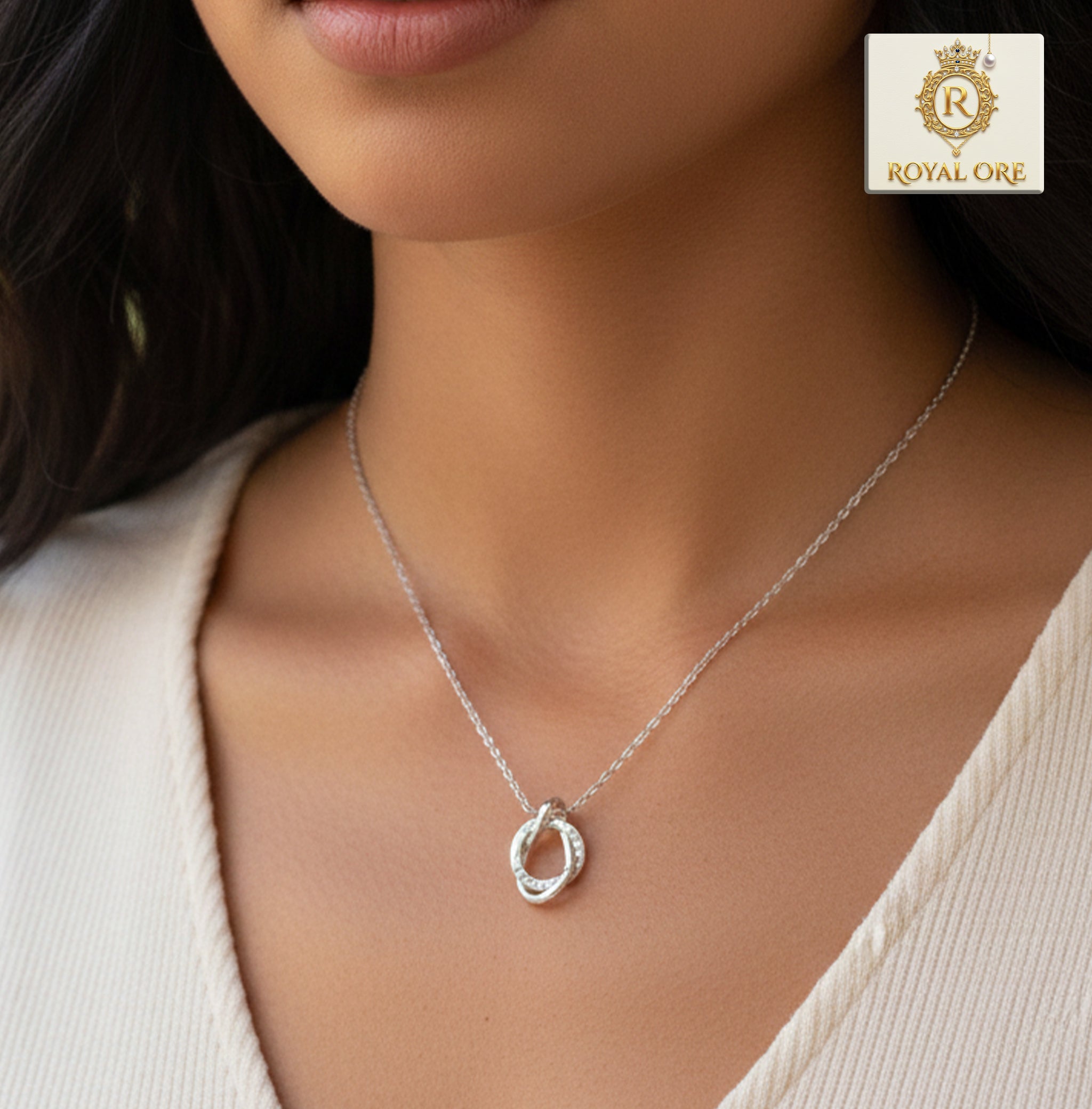 925 Sterling Silver Zircon Pendant Necklace