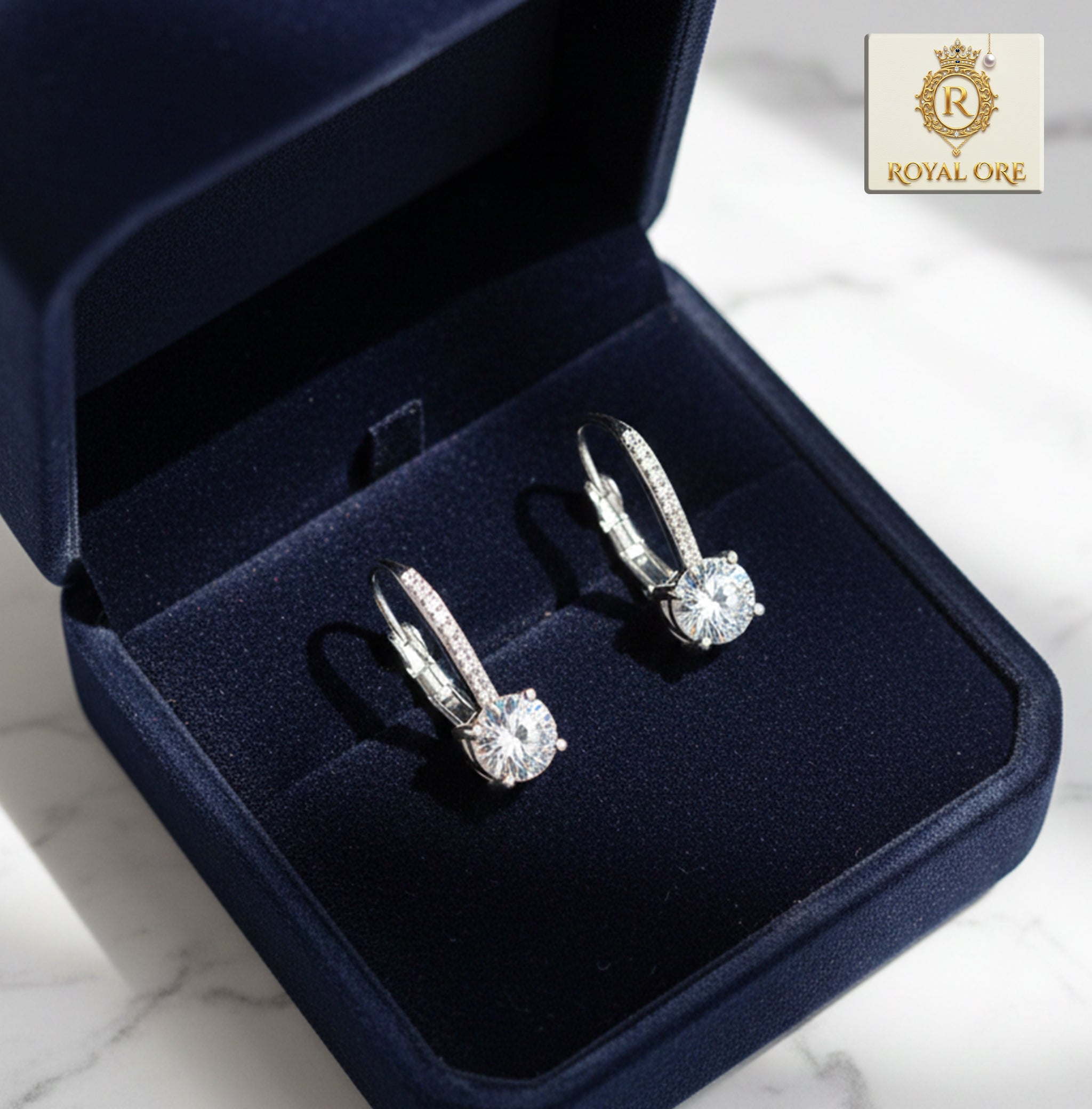 2 Carat Moissanite 925 Sterling Silver Earrings