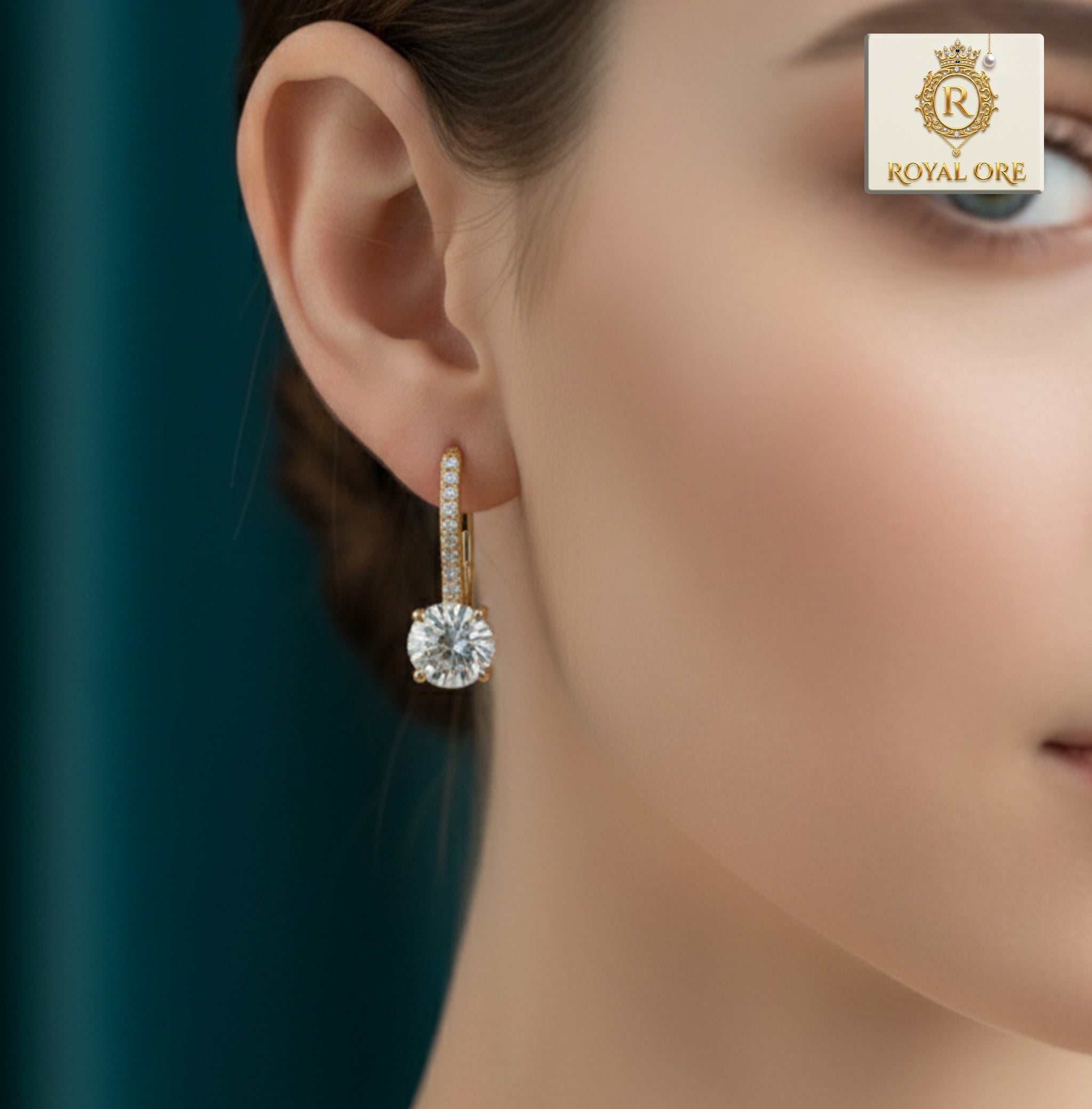 2 Carat Moissanite 925 Sterling Silver Earrings